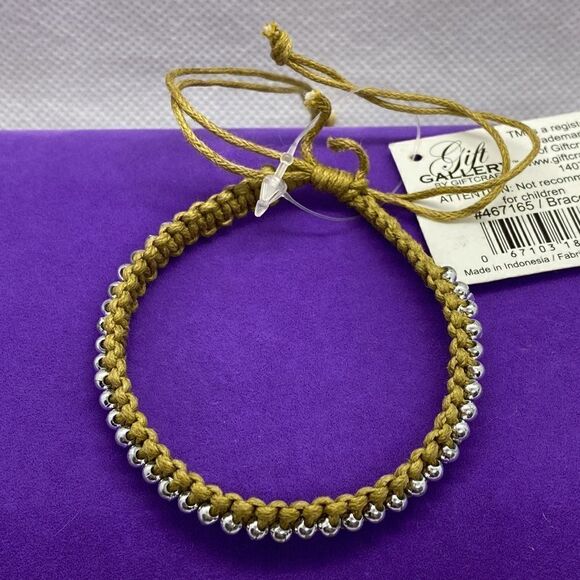 💛 Silver Ball & Rope Adjustable Bracelet - Picture 2 of 3